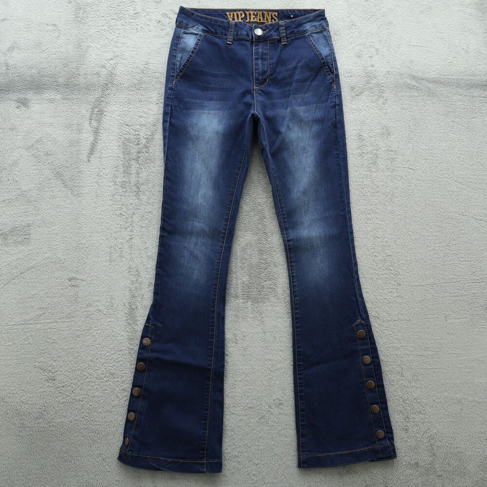 VIP Jeans Women's Size 5/6 Blue Mid-Rise Bootcut Denim 30" Inseam Stretch